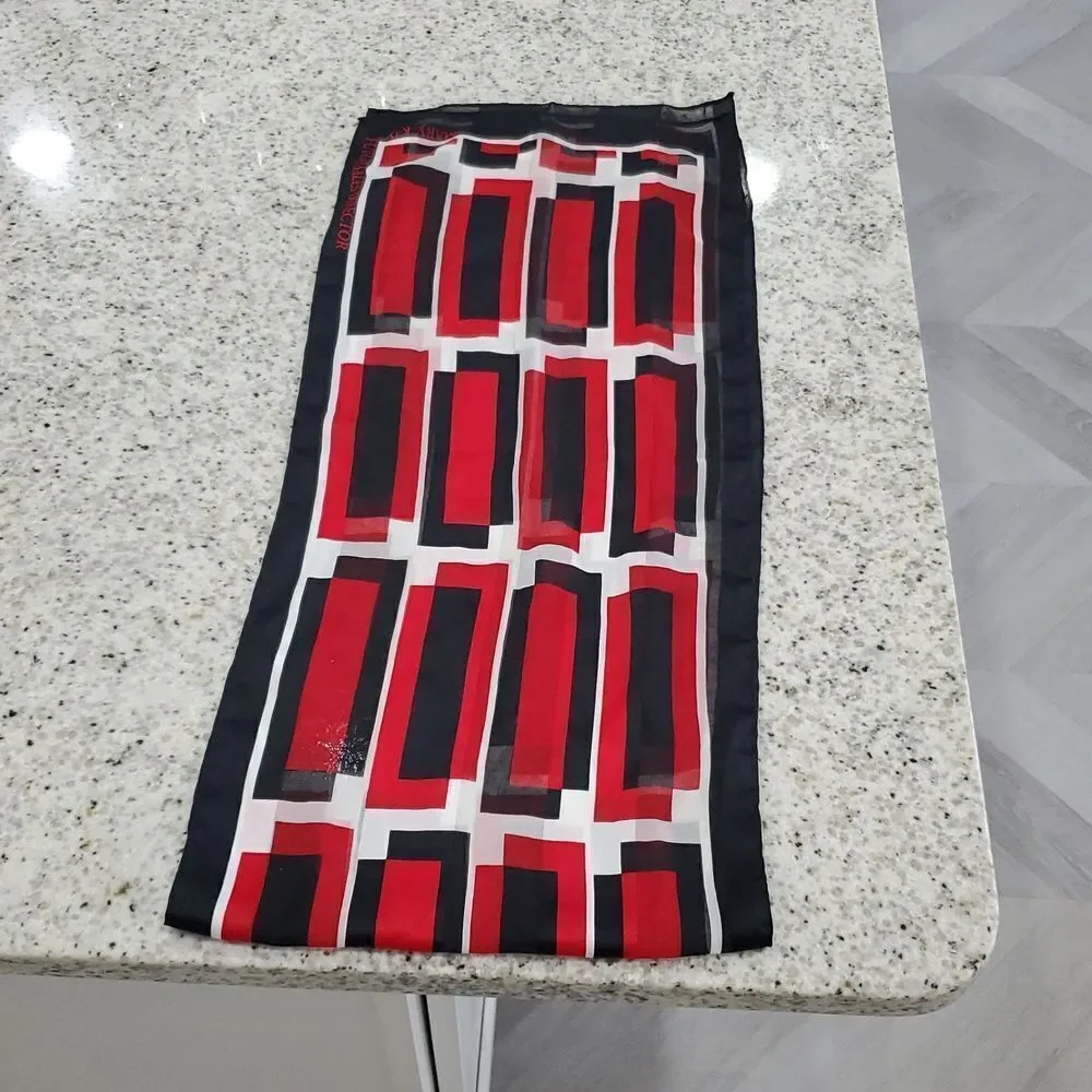 Mary Kay Future Sales Director Red and Black Graphic Scarf